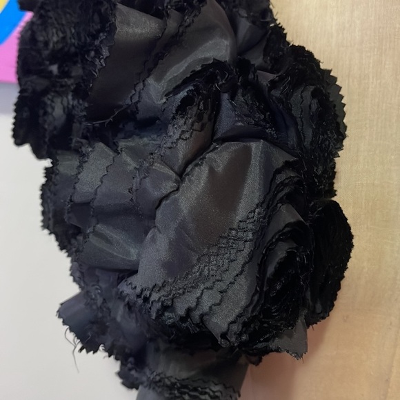 Givenchy Black Satin Roses Bolero Cropped Jacket - Picture 3 of 11